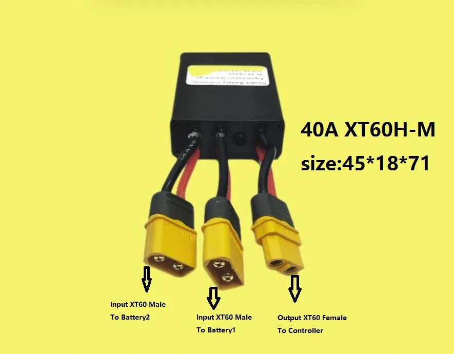 Double Battery Discharge Converter For E-bike 20A/30A/40A Dual Battery Pack Switch Balancer 24-72VDC Module Balanced Discharge