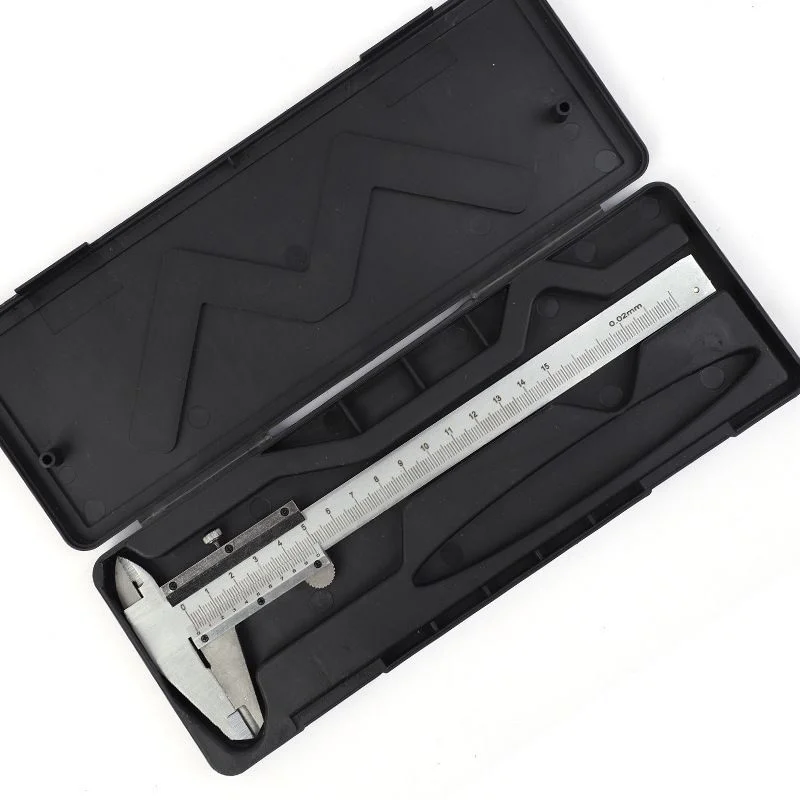 Carbon Steel Vernier Caliper Precision Measuring Tool 4 Way Metric Scale Gauge for Outer Inner Depth Step Measurement with Case