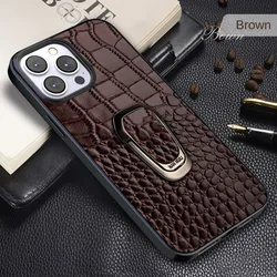 Genuine Leather for iPhone 15 Pro Max Case New Crocodile Pattern All-inclusive Fall-proof For iPhone 14 13 12 Leather Case