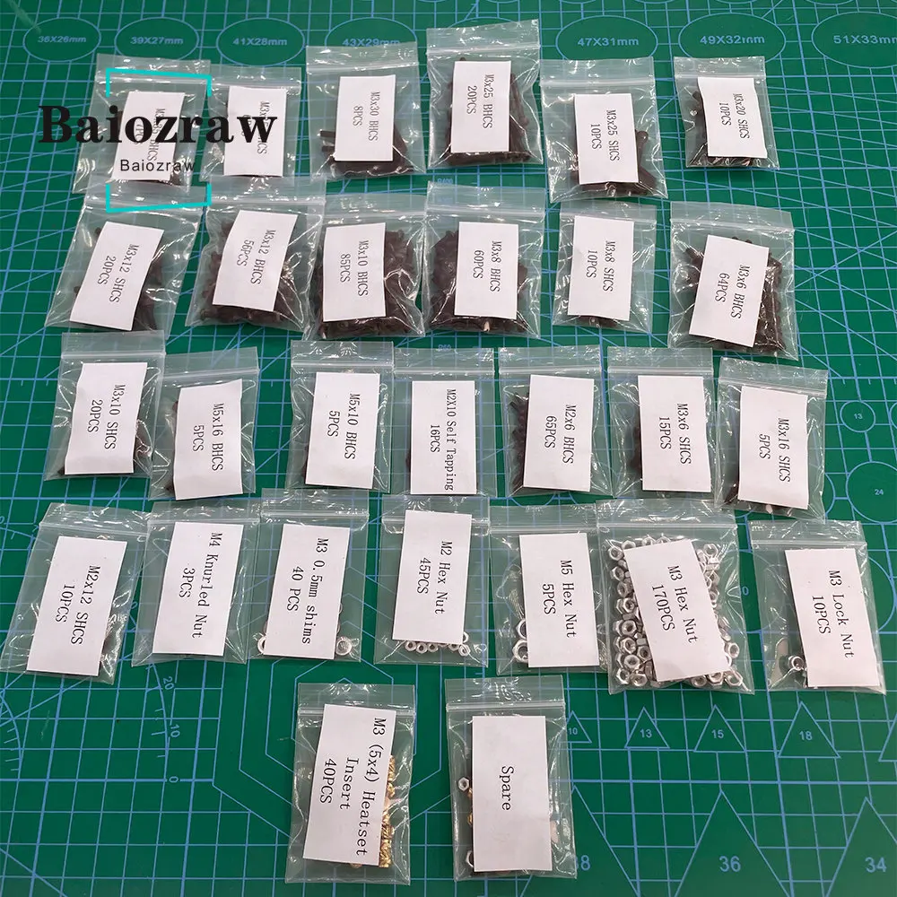 

Baiozraw Voron Salad Fork 3D Printer Fasteners Kit Screws
