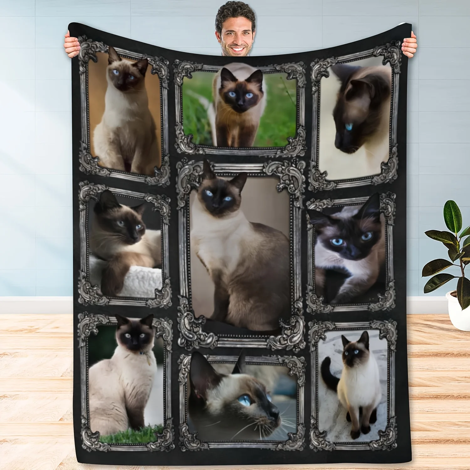 Cozy Cat Lover's Flannel Throw Blanket Soft, Warm, and Perfect for Couch, Bed, Office, and Travel Vintage Style