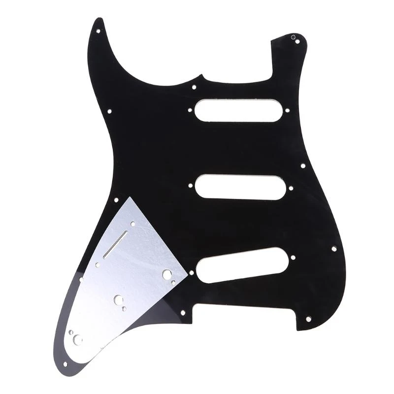 Q39E 1set SSS Electric Guitar Pickguard Back Plate Pickup Cover Knobs Tips For St SQ