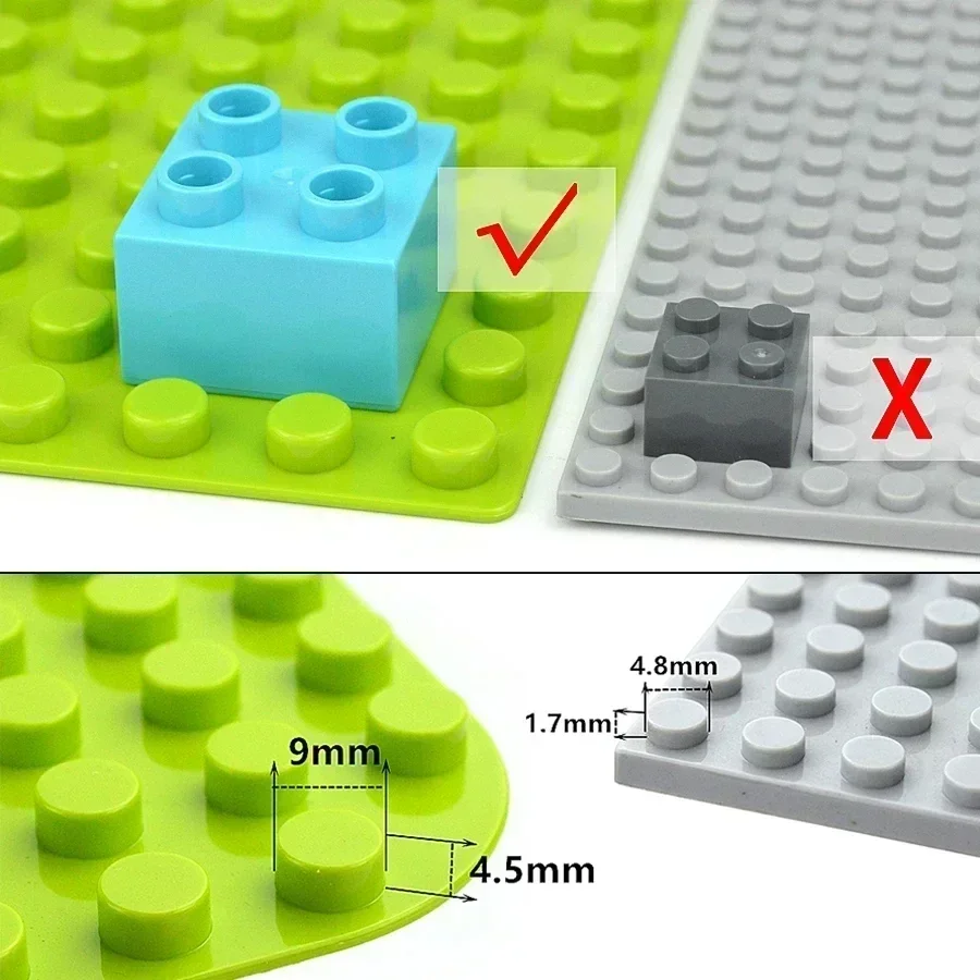 Moc partículas de tamanho grande 2x2 pontos 10 peças blocos de construção finos compatíveis com figuras de tijolos grandes brinquedos educativos duplos para crianças