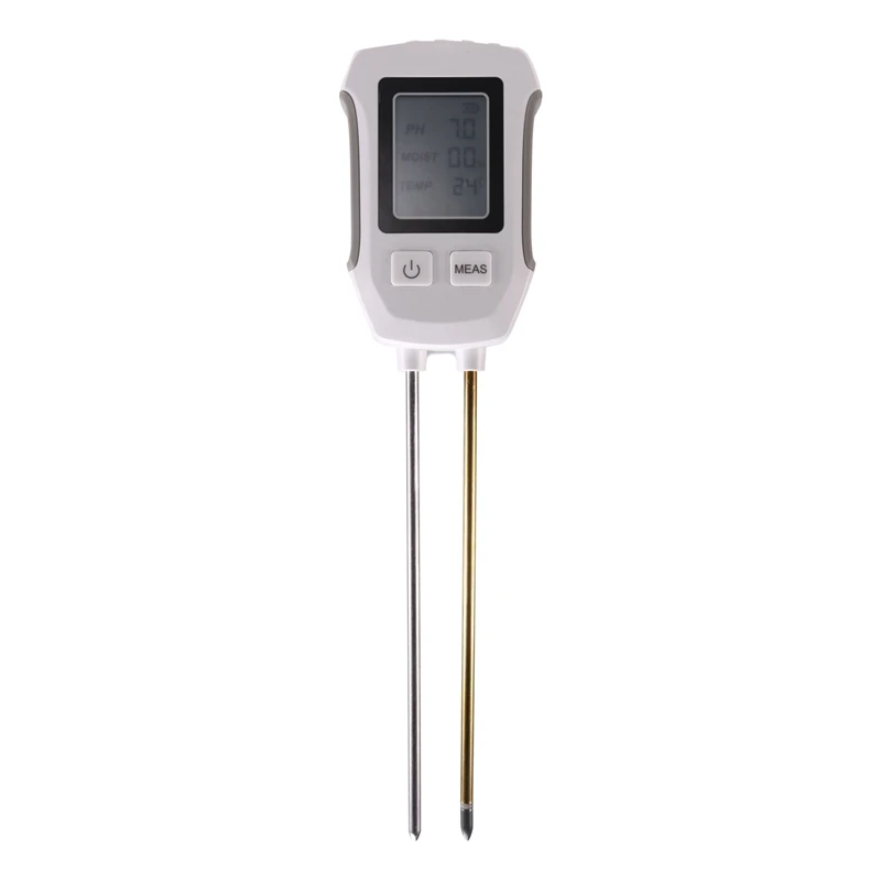 3 in 1 Soil PH Detector Tester LCD Screen Thermometer Temperature Moisture Meter for Gardening Flower Potted Plantation-ABWY