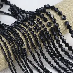 3-8mm Black Bicone Austrian Glass Crystal Spacer Loose Beads For Jewelry Making Charms Love Bracelet Necklace DIY Accessories