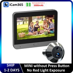 ICam365 APP 940NM No Red Exposure Night Vision 3MP 2.4G WiFi Peephole Door Cat Eye Digital Viewer PIR Camera with 4.3