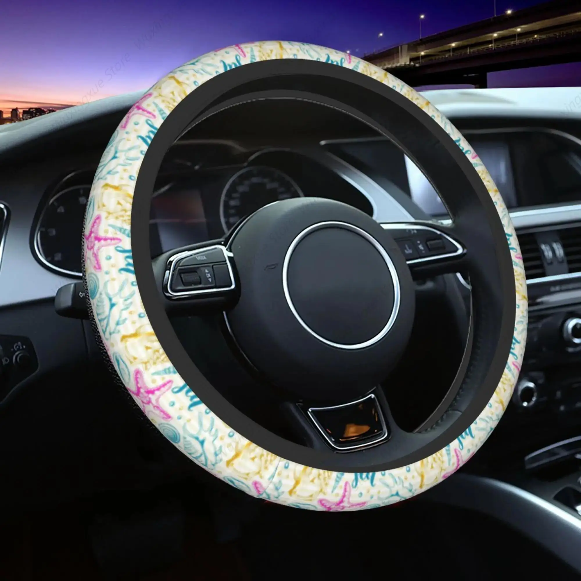 Seashell Seastar coprivolante per auto uomo donna accessori per auto stampa interna Durablb coprivolante morbido al tatto taglia