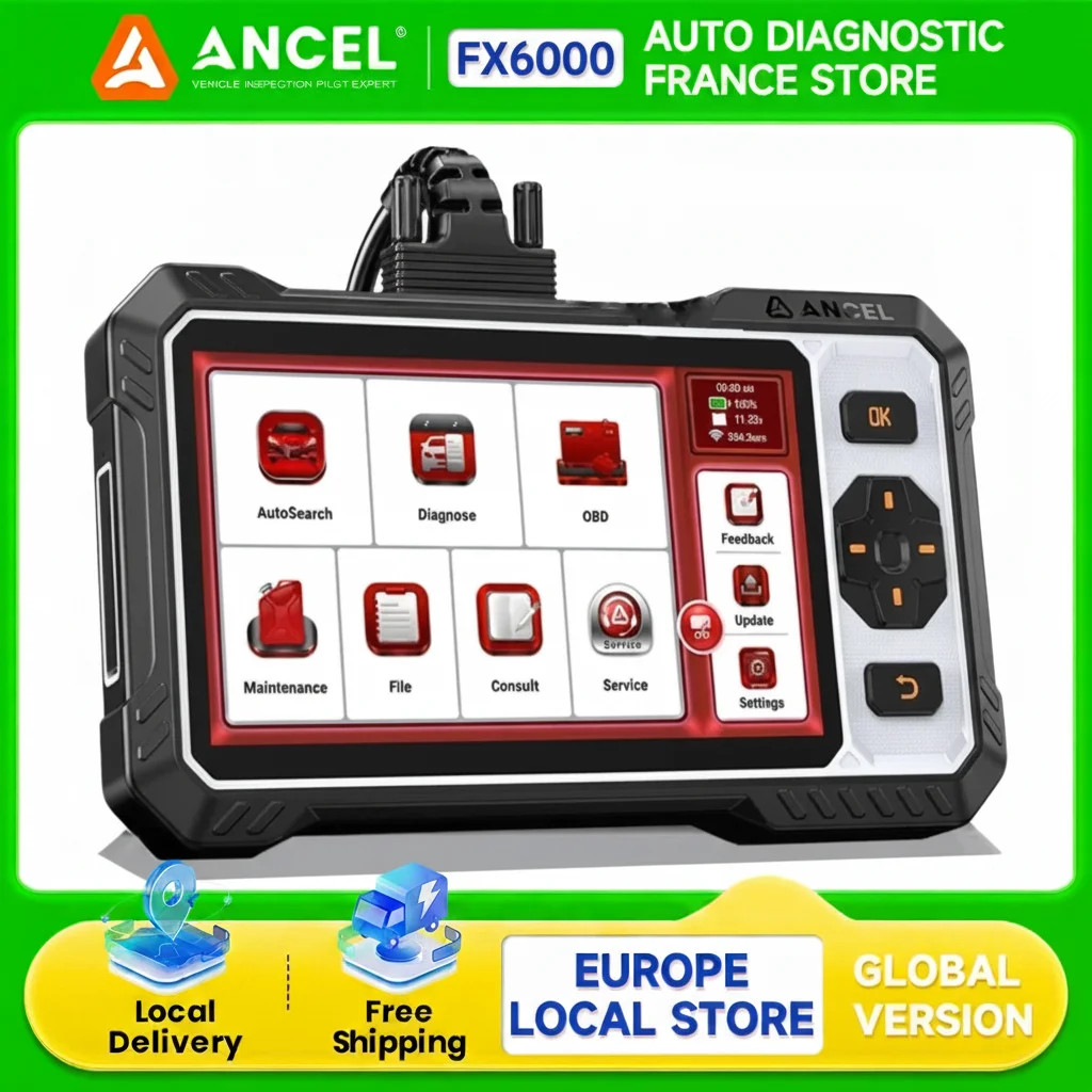 ANCEL FX6000 Scanner OBD2 bidirectionnel BS SRS Moteur Transmission Mises à jour gratuites
