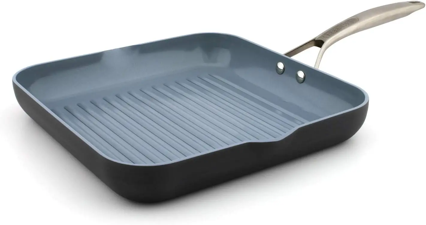 

Healthy Ceramic Nonstick 11" Square Grill Pan, PFAS-Free, Dishwasher Safe, Oven Safe