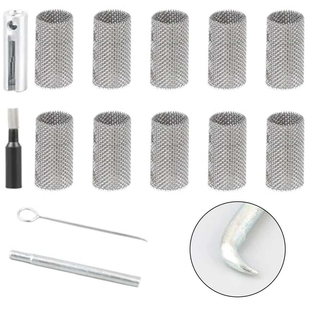 14pcs Glow Parking Heater Special Repair Atomizing Mesh Thimble Wrench Kit Stainless Steel Strainer Screen Filter Repair Tool