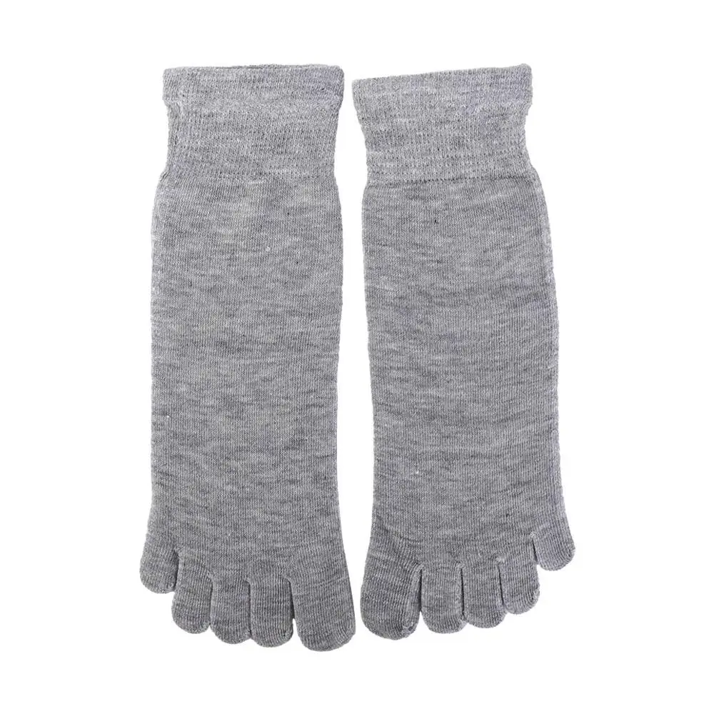 Show Socks Business Men Short Socks Ankle Crew Socks Solid Color Ankle Socks Toe Socks Five Fingers Socks Men'S Split Toe Sock