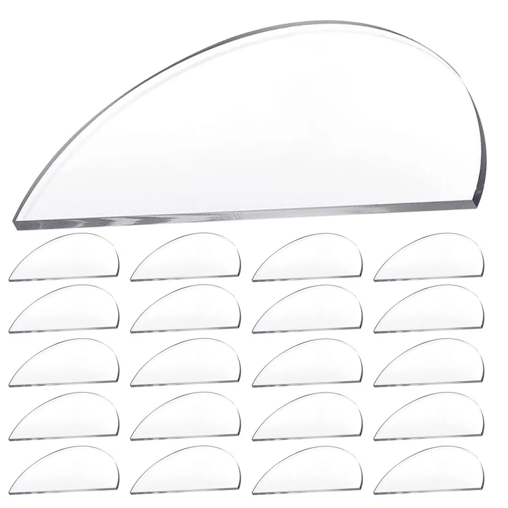 30Pcs Sleek Semi-Circular Clear Acrylic Guest Name Cards Blank Table Place Cards for Wedding Party Seating Chart Table Signage