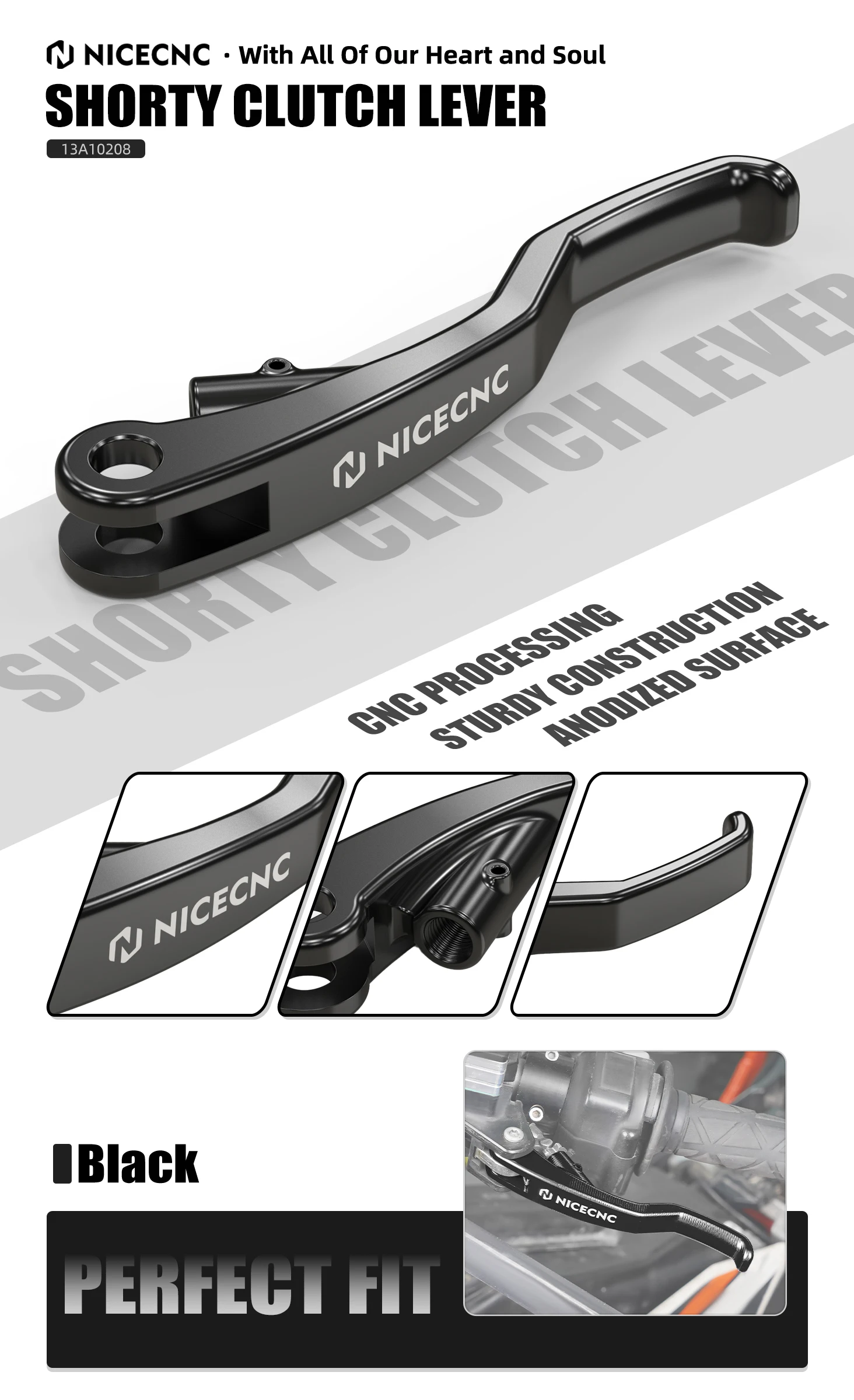 (EU-Lagerbestand) Für Husqvarna 701 Enduro Supermoto 2016-2023 Kurzer Kupplungshebel Bremshebel KTM Enduro R SMCR 2014-2023 GasGas ES SM – Detail 1