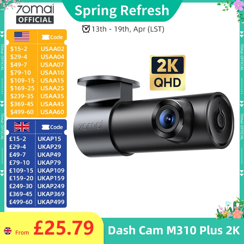 30+3 legkedveltebb termék az Aliexpress tavaszi akciójából 93 70MAI DASH CAM M310 PLUS MENETRÖGZÍTŐ