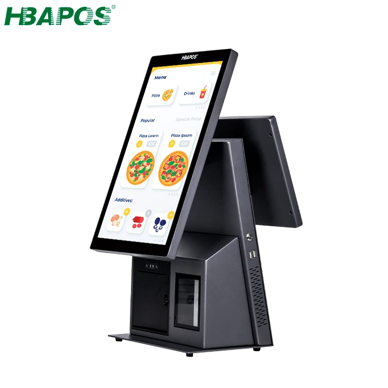 ATV&UTV15.6 Inch Double Screen Pos Pc System Monitor Core I3 I5 I7 DDR4 RAM SSD 128G to 1TB All in One Pos