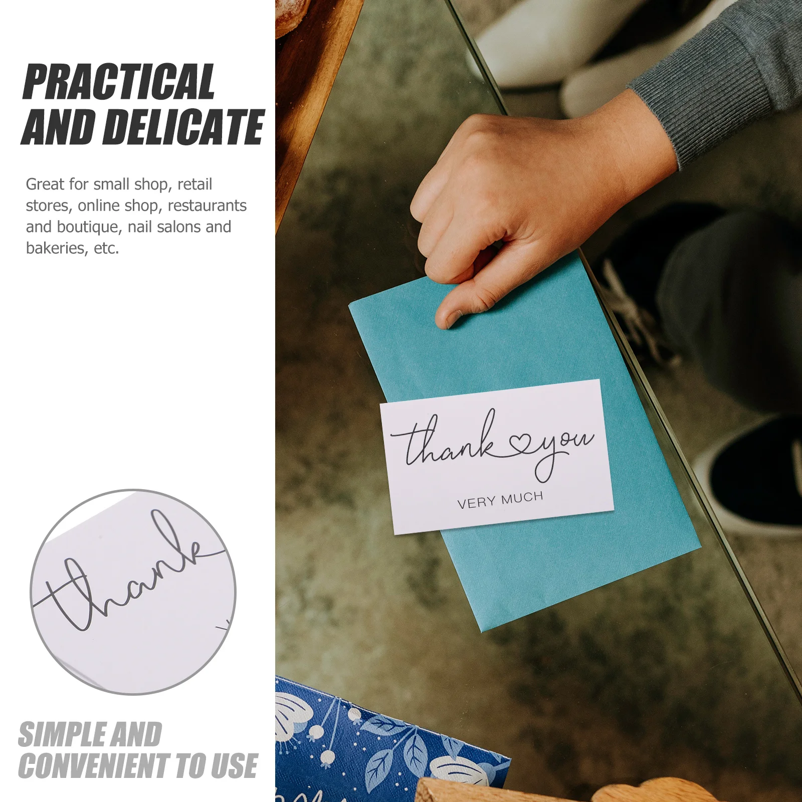 

150pcs Thank You Coated Paper For Small Business Gift Packaging Delivery Bulk Greeting Cards Thank Notes Shop Supply Memo Cards