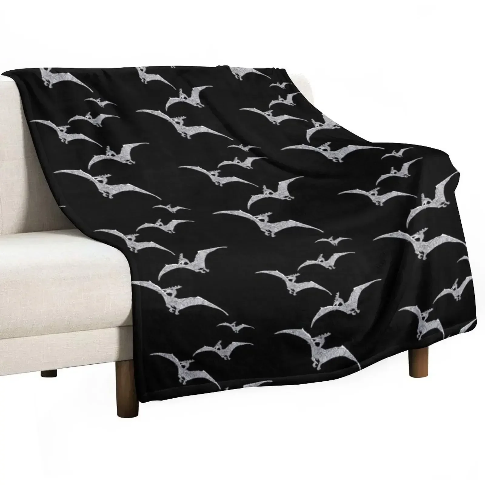 Flying Dinosaur Pterodactyl Throw Blanket Warm Accent Blanket for Living Room Decoration
