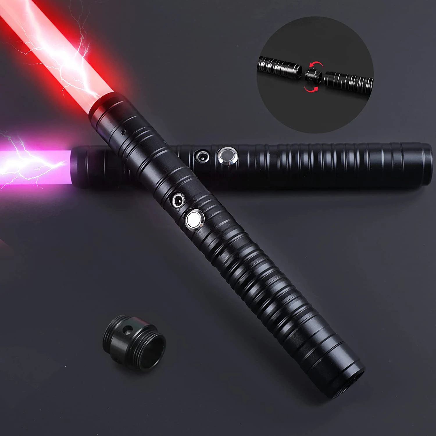 RGB Lightsaber 14 Colors Change Metal Handle Laser Sword Toys with Gravity Sensing Sound Effects Cosplay Laser Sword Toy