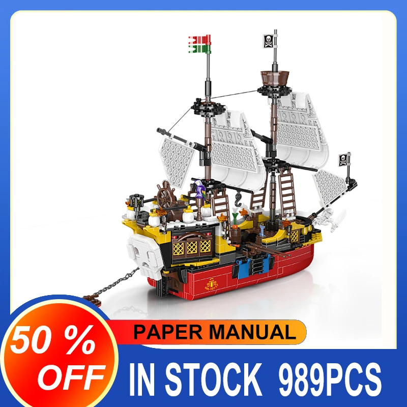 MOULD KING 10137 Black Pearl Ship RedBeard's Revenge Model Building Blocks Bricks Educational Toys Kids Birthday Gifts