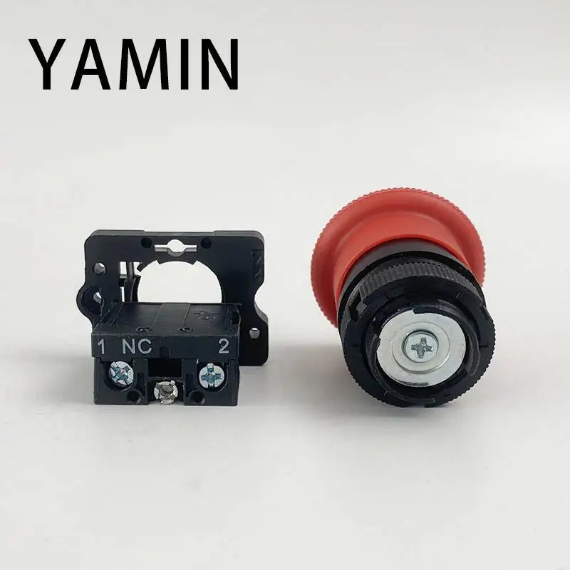 Dispositivo d'avviamento elettrico 220V 10A di bloccaggio del commutatore di pulsante del fungo di arresto di emergenza di rosso NC 22mm di XB2-ES542