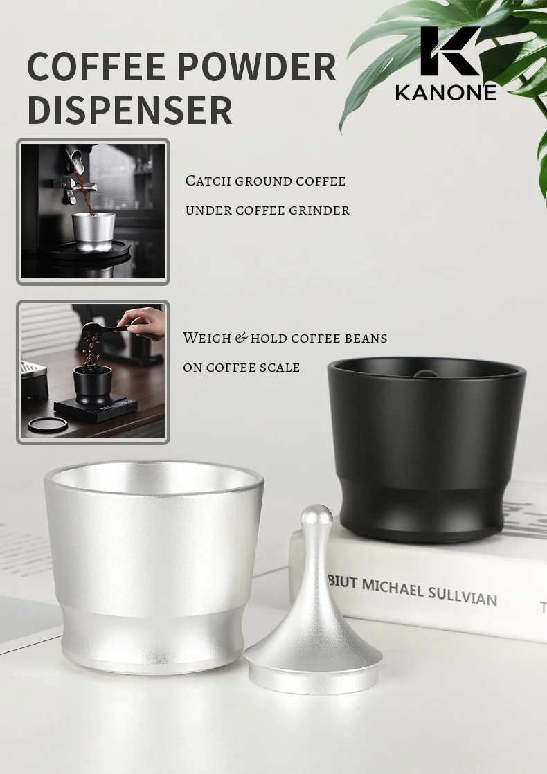 Espresso Coffee Dosing Cup & Distributor, 51/58mm Coffee Machine Accessories, Pour Over Coffee Powder Receiver