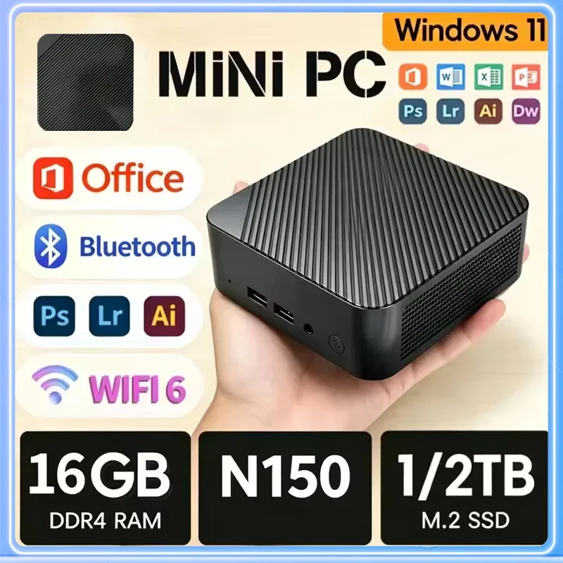 ミニpc-core-n150-32gbメモリ-大容量ストレージ-4k-wifi-6-bt52-多機能コンパクトゲーミングコンピューター