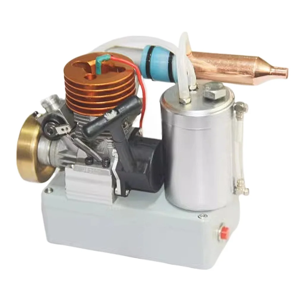 18 Grade Methanol Engin Copper Flywheel Straight Exhaust Pipe Voltage Voltage Display Switch Miniature Engine Model Pull Start