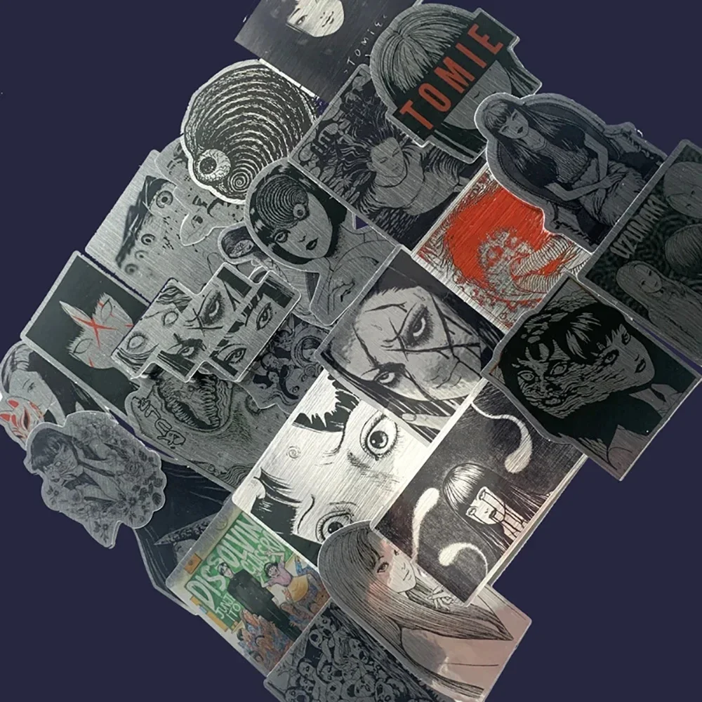 50 قطعة أنيمي تومي الرعب الليزر ملصقات معدنية Junji Ito الديكور حقيبة سكرابوكينغ المحمول الهاتف القرطاسية كول #4
