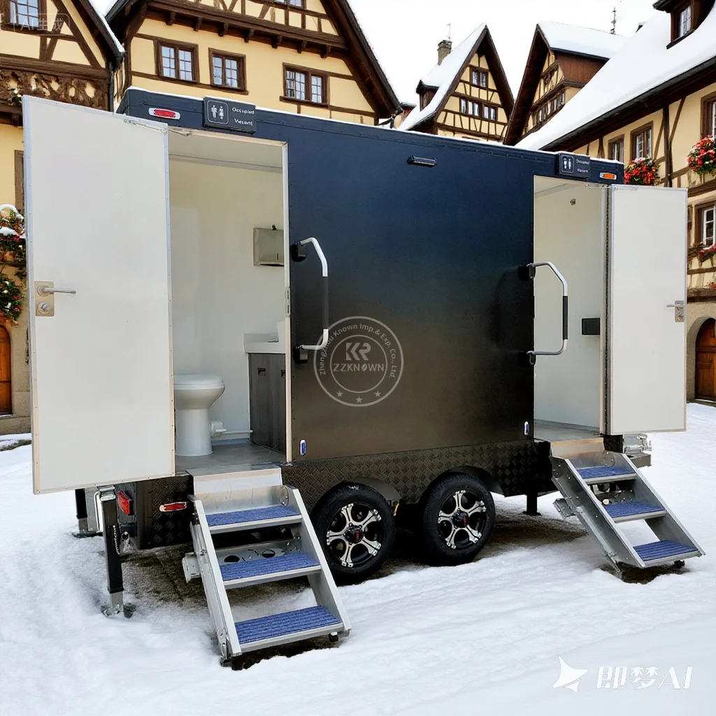 

Customized One Piece Outdoor Construction Site Toilet Trailer Portable Toilets Portable Toilet Trailer Toilets