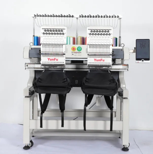 12 Needle 2 Head T-Shirt Embroidery Machine Home Use Computerized Flat Embroidery with Thread Lock System