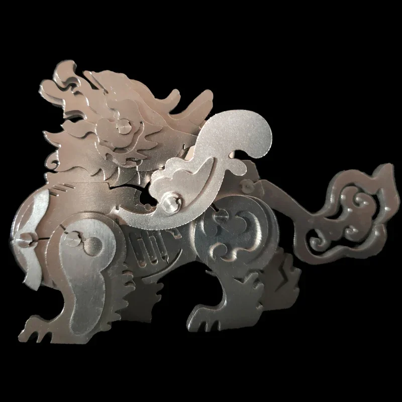 

3D Mechanical Qilin Model Kit Metal Ancient Divine Beast DIY Assembly Model building kits for Teens Adults - 26pcs