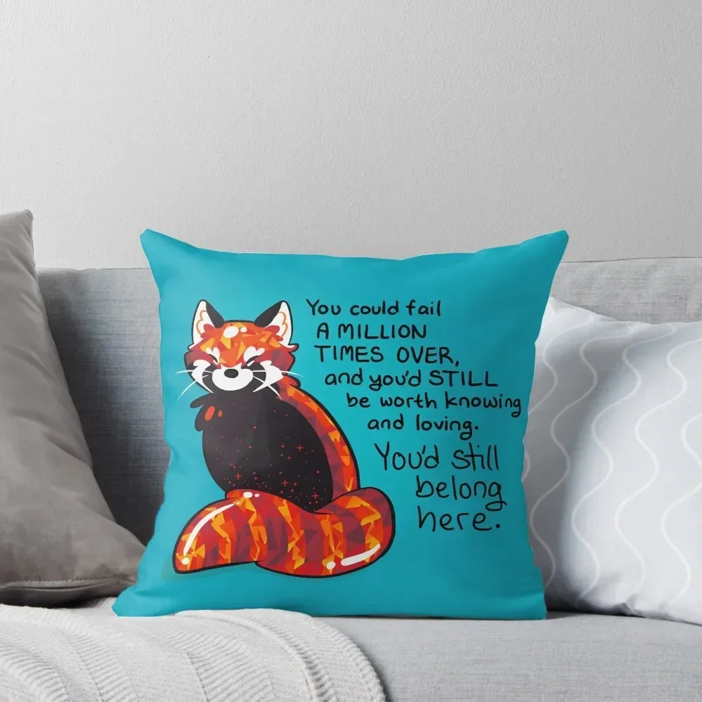 You could fail A MILLION TIMES Ruby Red Panda Throw Pillow Room decorating items christmas pillow case pillow