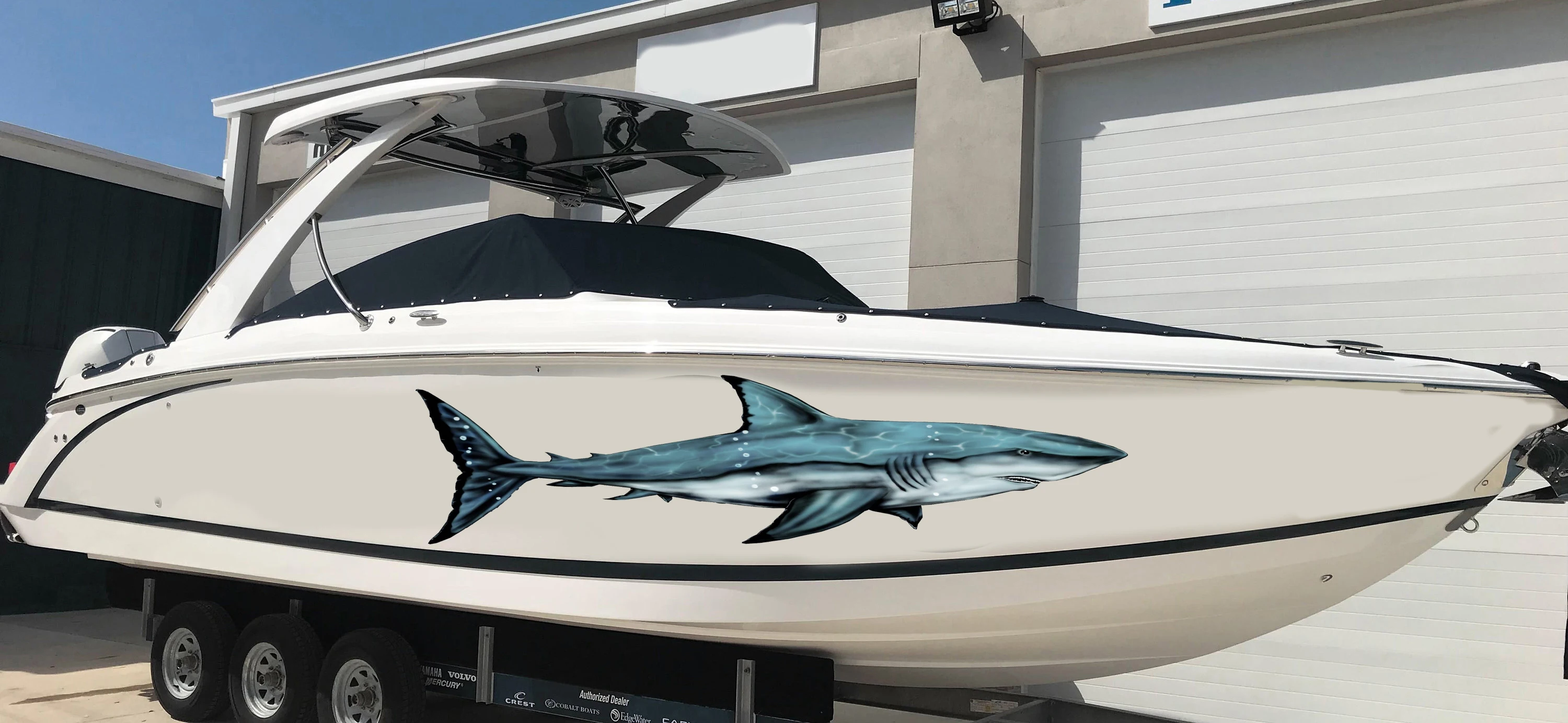 shark animal Boat sticker fashion custom fish boat sticker vinyl waterproof boat wrap boat sticker Graphic boat wrap decal