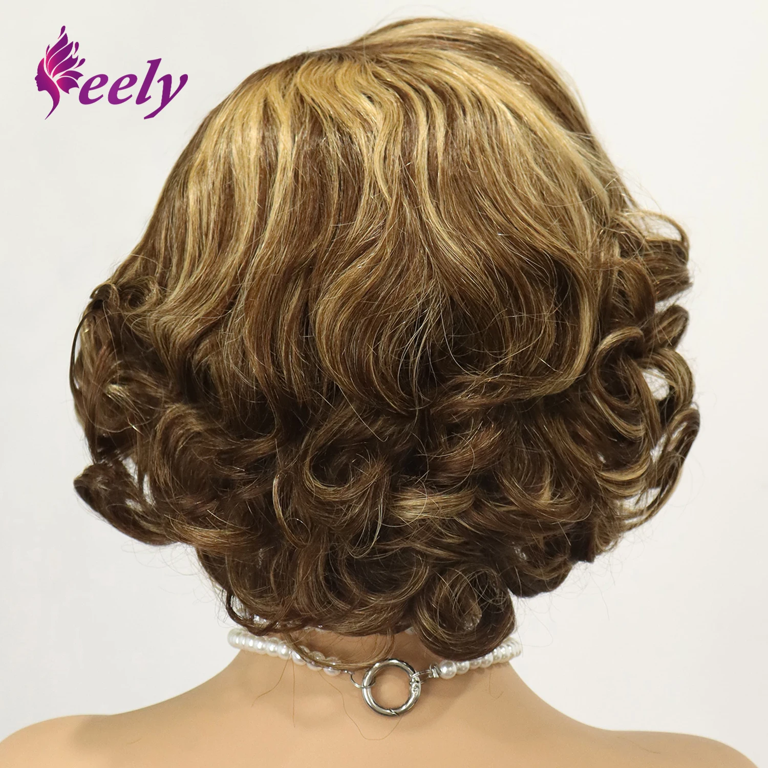 

Бразильский # Парик из натуральных волос Body Wave, короткий боб с мелированием, коричневый, 13x4, с прозрачным кружевом, кудрявый короткий боб из натуральных волос