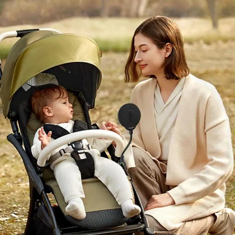 Espejo retrovisor de seguridad para cochecito de niño pequeño, espejo convexo para trotar, fácil de instalar