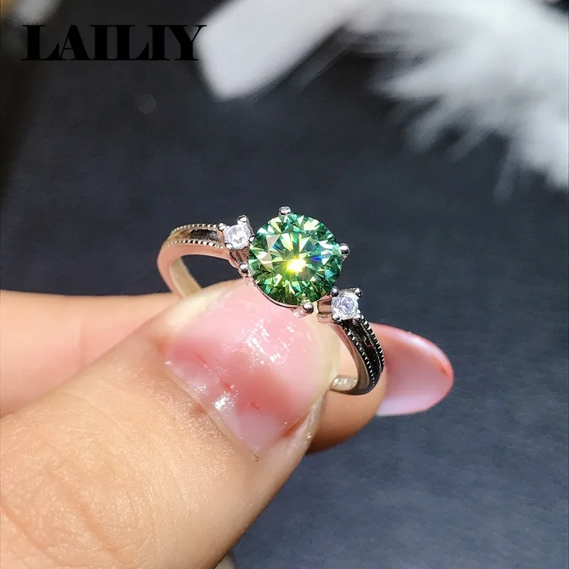 925 Sterling Silver Emerald Sparkling Eight Hearts and Eight Arrows 1 Carat Diamond Adjustable Ring for Women Jewelry view 5