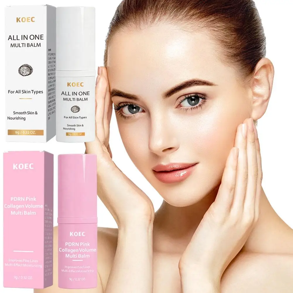 Zdjęcie 5: KOEC PDRN Pink Collagen Volume Multi Balm Stick, przeciwstarzeniowe nawilżające serum w sztyfcie na drobne linie, rozjaśniające matową skórę