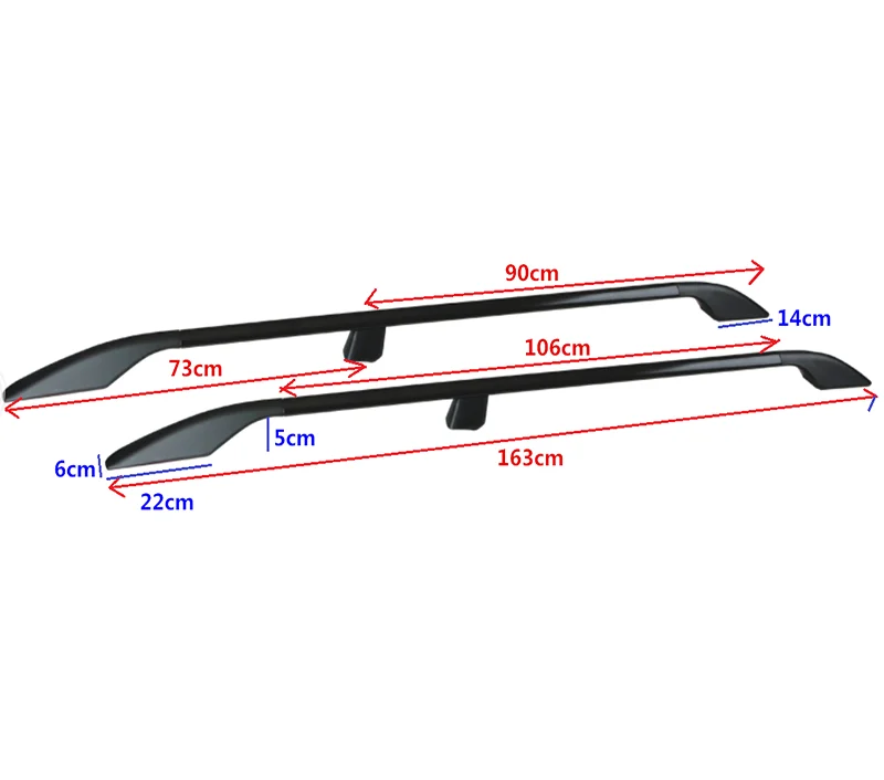 Rack de Teto Universal Econômico para Carros, Barras Longitudinais de Alumínio para Bagagem, Compatível com Innova, Mazda, Hyundai