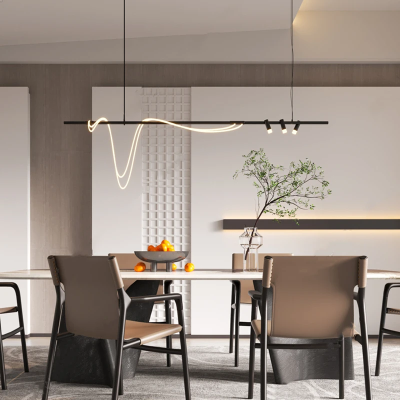 Modern minimalist Scandinavian LED strip lights pendant lights design sense high-grade spotlights island dining room lights