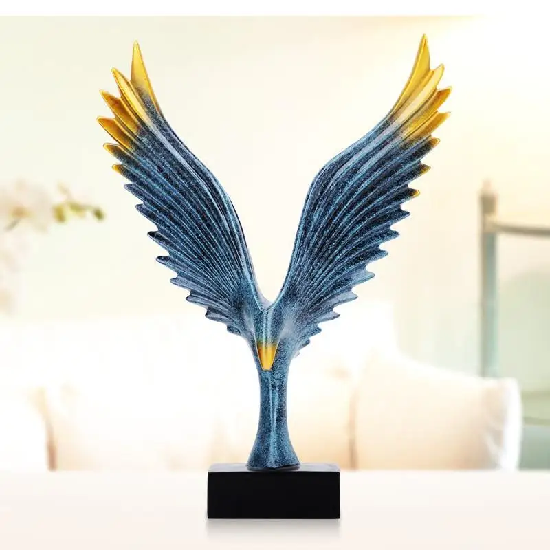 Resin Eagle Decoration Home Accessories Indoor Soft Dapeng Wing Office Crafts