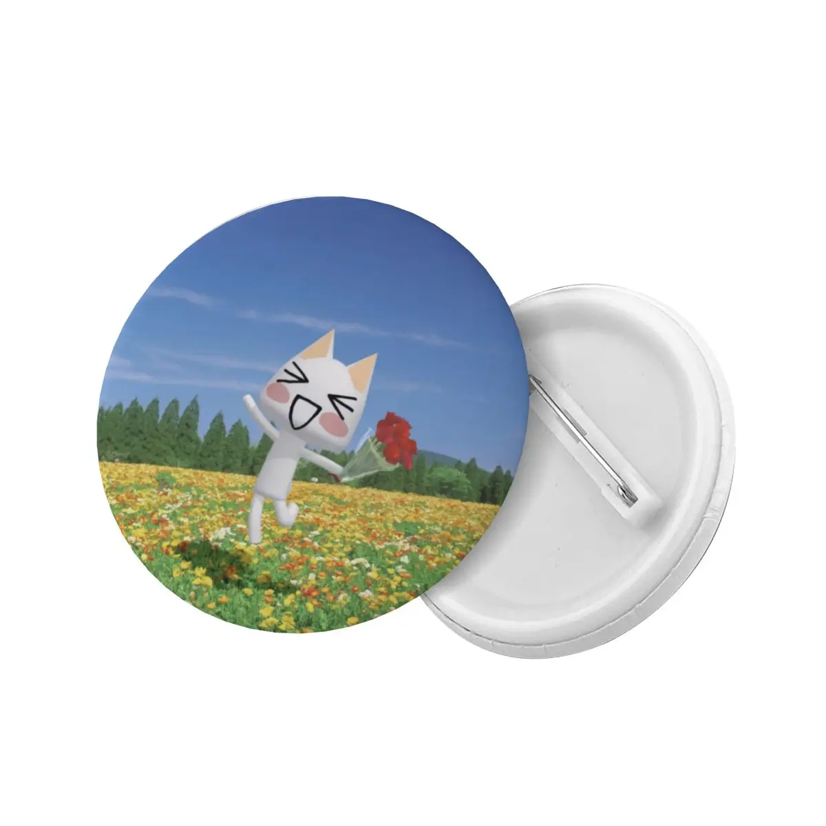 Personalize Cartoon Animation Toro Inoue Cat Button Pin for Bags Badges Brooch Pinback Gift