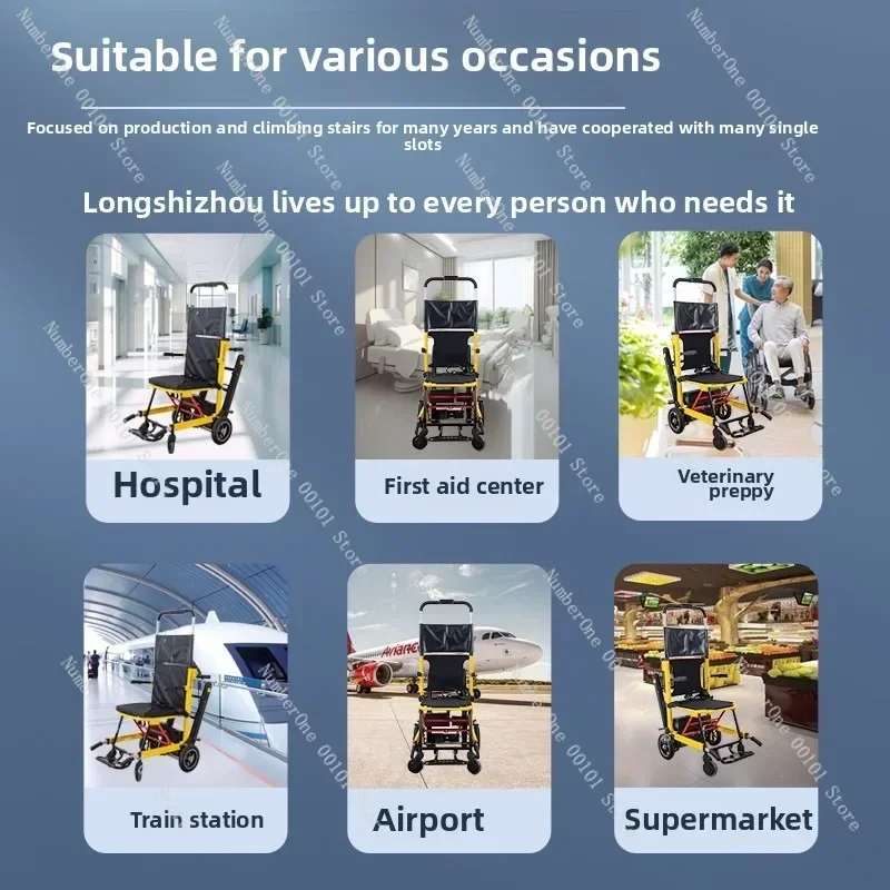 Electric Stair Climbing Wheelchair, Fully Automatic Track Vehicle for Elderly Mobility Assistance