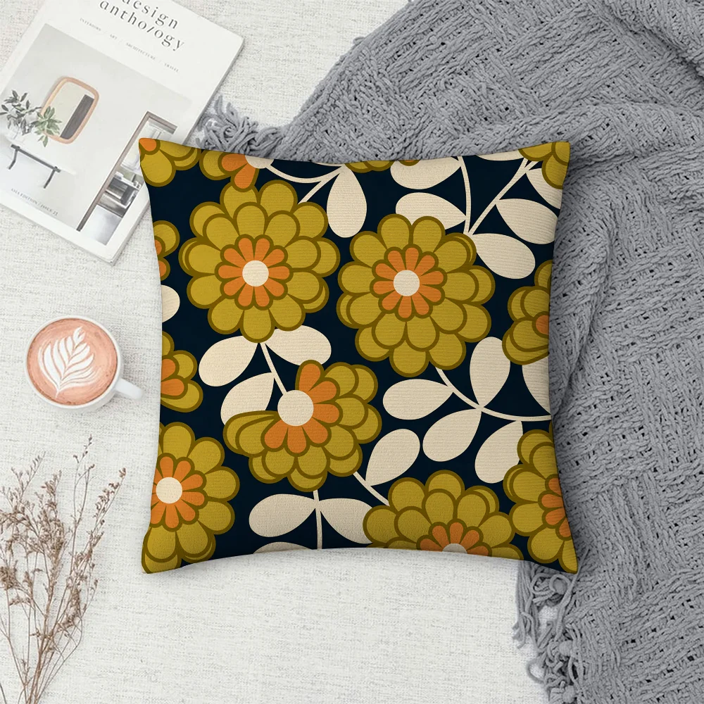 Art O-Orla Kiely Flower Pillow Case Sofa Decorative Home Double-sided Print Plush Square Throw Pillow Covers Cushion Decor Cover