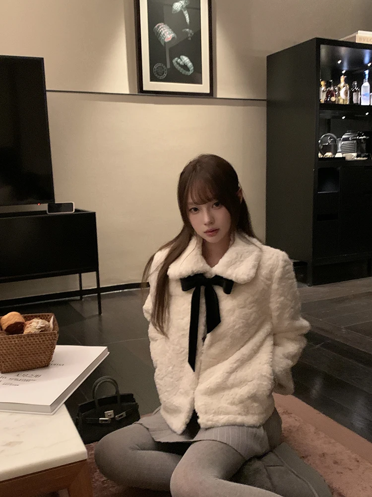 

S/)uni японский Sle винтажный шут с узлом женский уникальный красивый ранний зимний верхняя одежда пальто