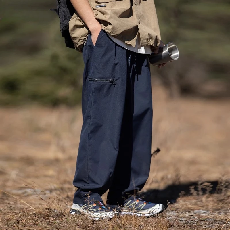 

NEW Men's Japanese Style Cargo Pants - Autumn Utility Work Pants with Zip Secure Pockets | Relaxed Retro Fit