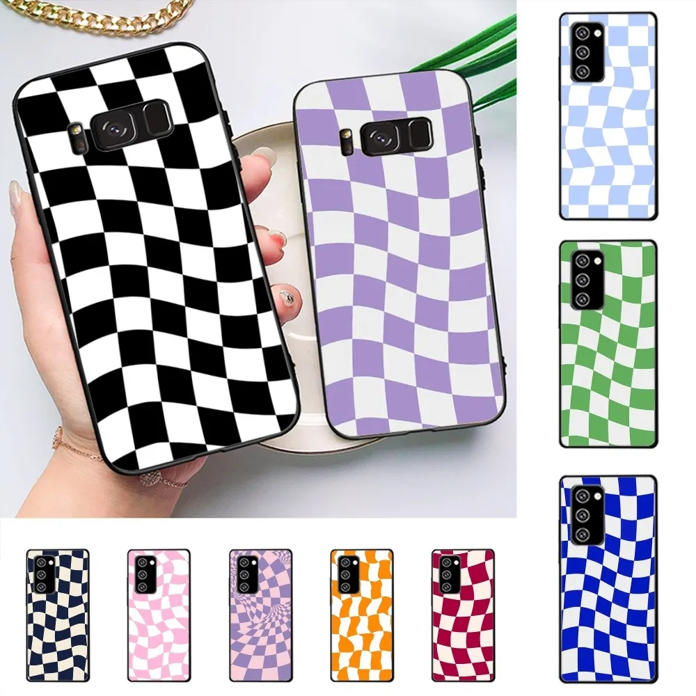 Twisted Checkerboard Phone Case For Samsung J 7 plus 7core J7 neo J6 plus prime J6 J4 J5 Mobile Cover