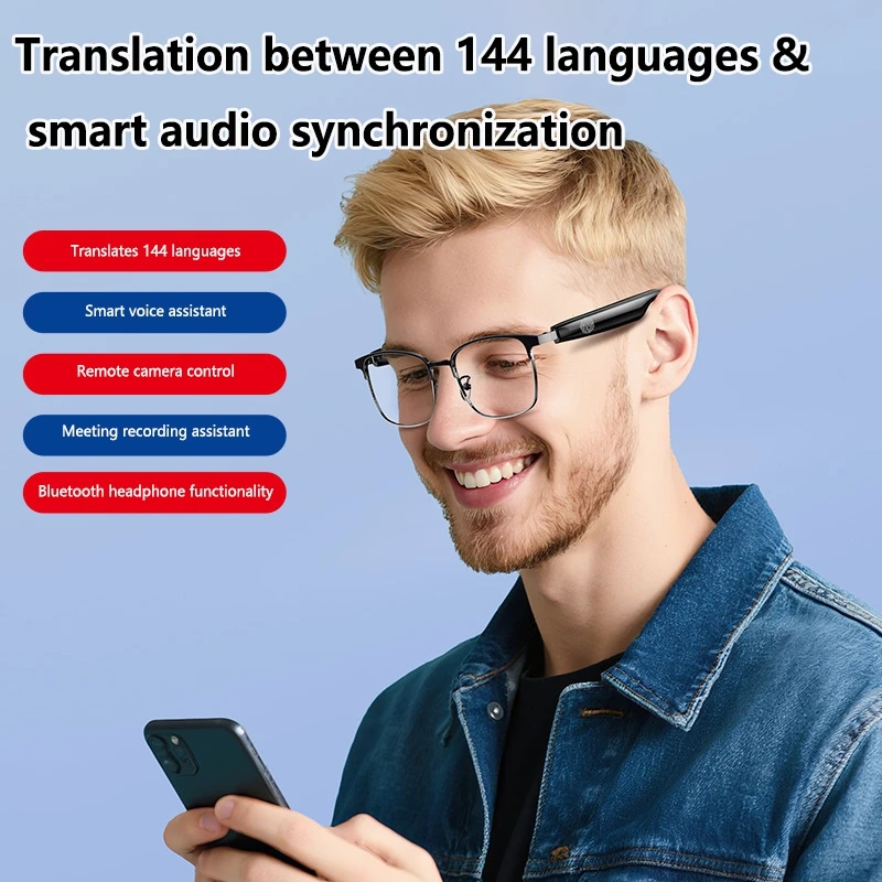 Lenovo Smart AI Translation Bluetooth Glasses Simultaneous Interpretation Calling Multifunctional Bluetooth Glasses image 3