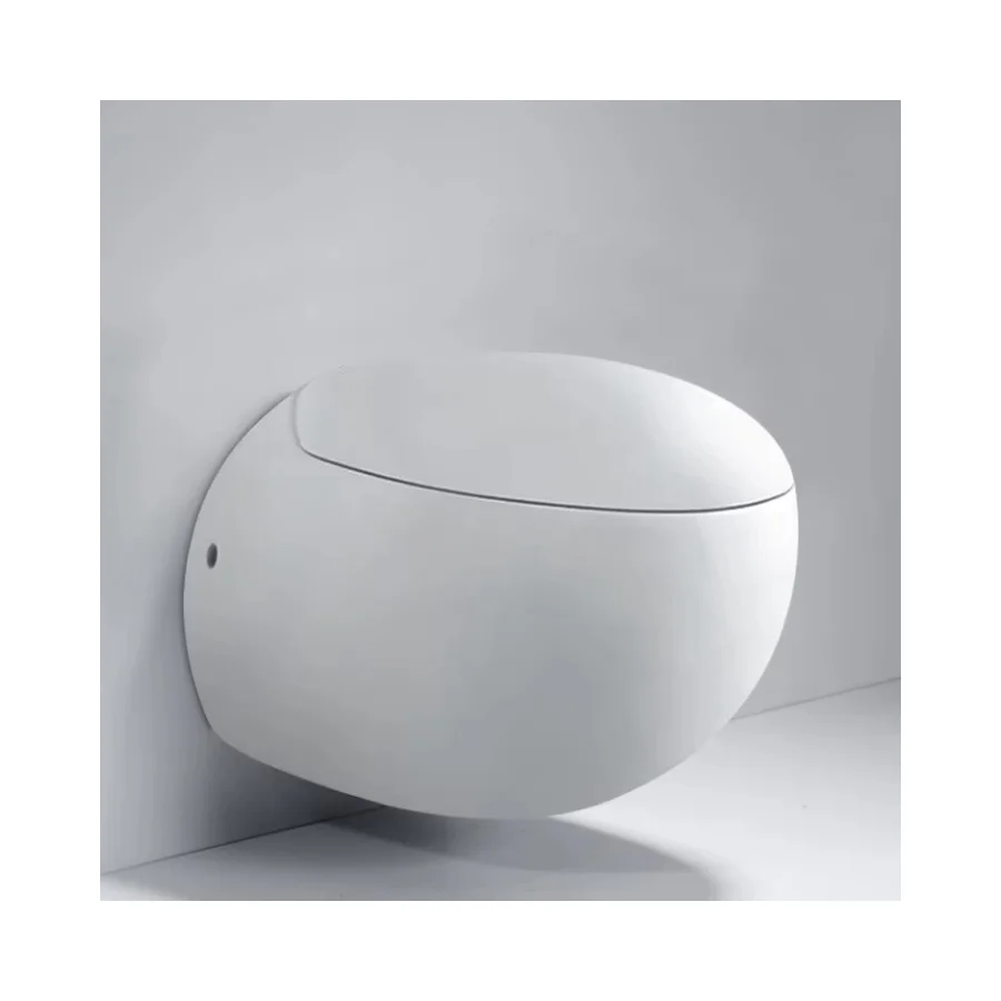 

Made in China Good Quality Wall Mounted Porcelain Water Closet Bathroom Fashion Wc Egg Shape Wall Hung Toilet Bowl