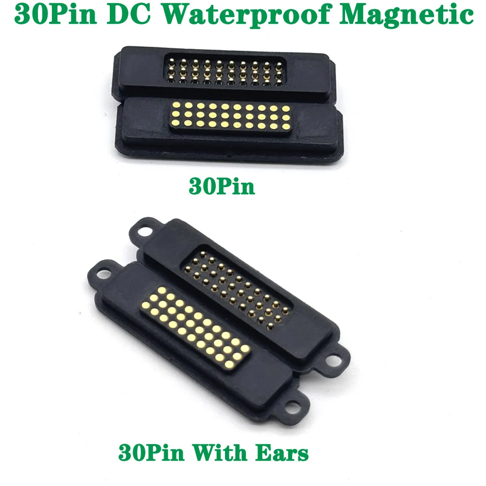 

1sets DC 36V 2A Waterproof Magnetic Pogo Pin Connector 30Pin With ears Pogopin Male Female Spring Large Current DC Power Socket