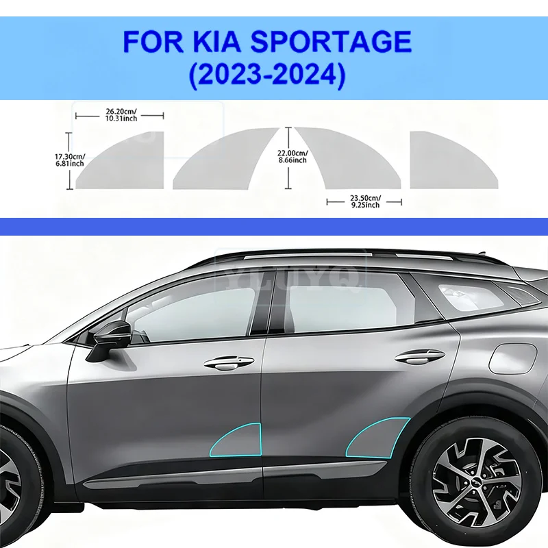 

For KIA SPORTAGE 2023 2024 Car Door Sills Triangle Protective Film TPU Anti-scratch Refit Sticker Paint Protection Accessories